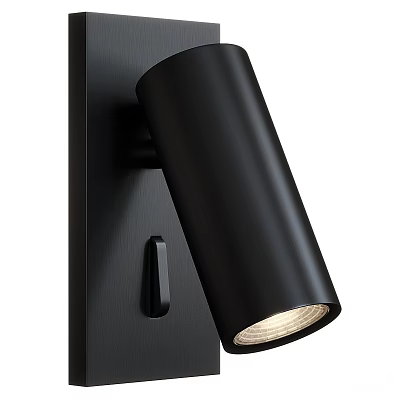 Modern Black Wall Mounted Light Fixture With Cylindrical Design And Switch 3d model