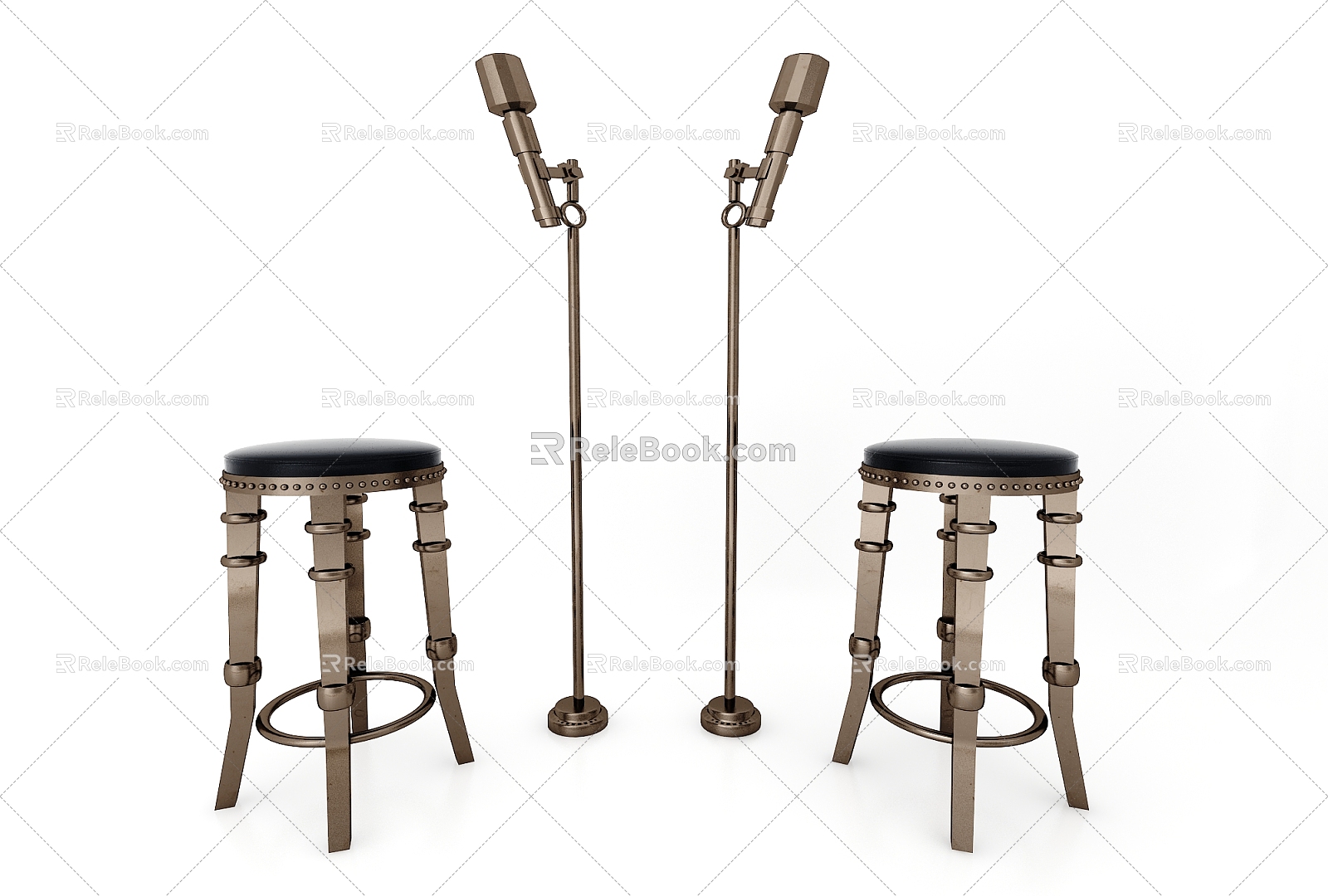 Light Luxury Bar Stool Decoration model