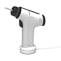 Handheld Industrial Electric Drill With White Body Stable Base And Drill Bit