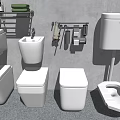 TOTO Various Toilet Types with Bathroom Accessories in Modern Bathroom Setting
