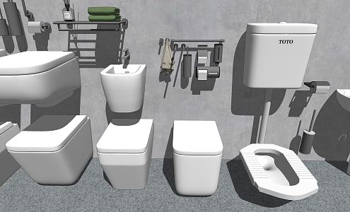 Modern toilet new smart toilet embedded toilet squatting toilet sanitary ware 3d model