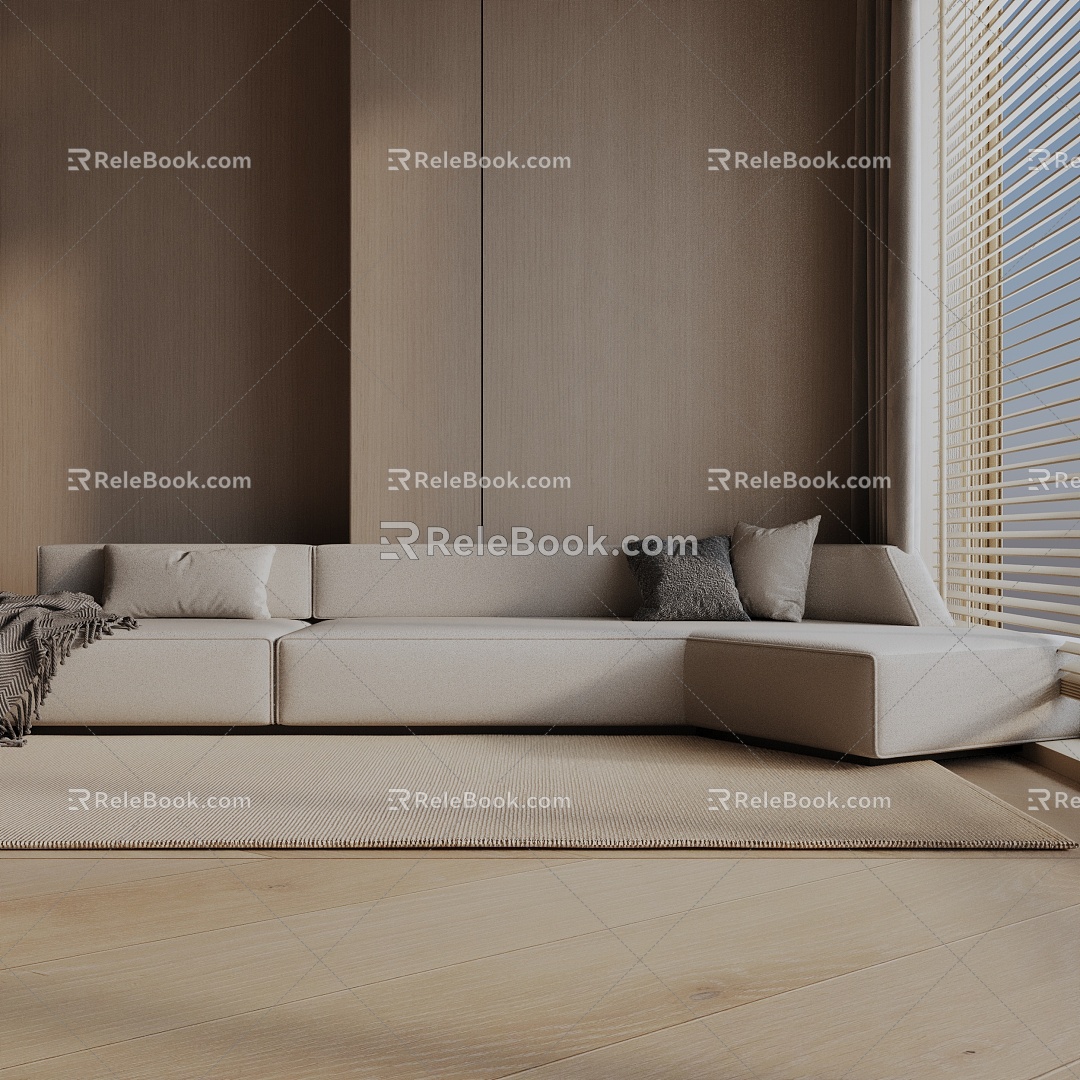 Three-seat sofa 3d model