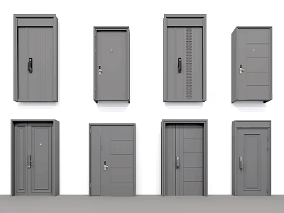 Various Styles Of Modern Security Doors For Home Safety And Protection 3d model