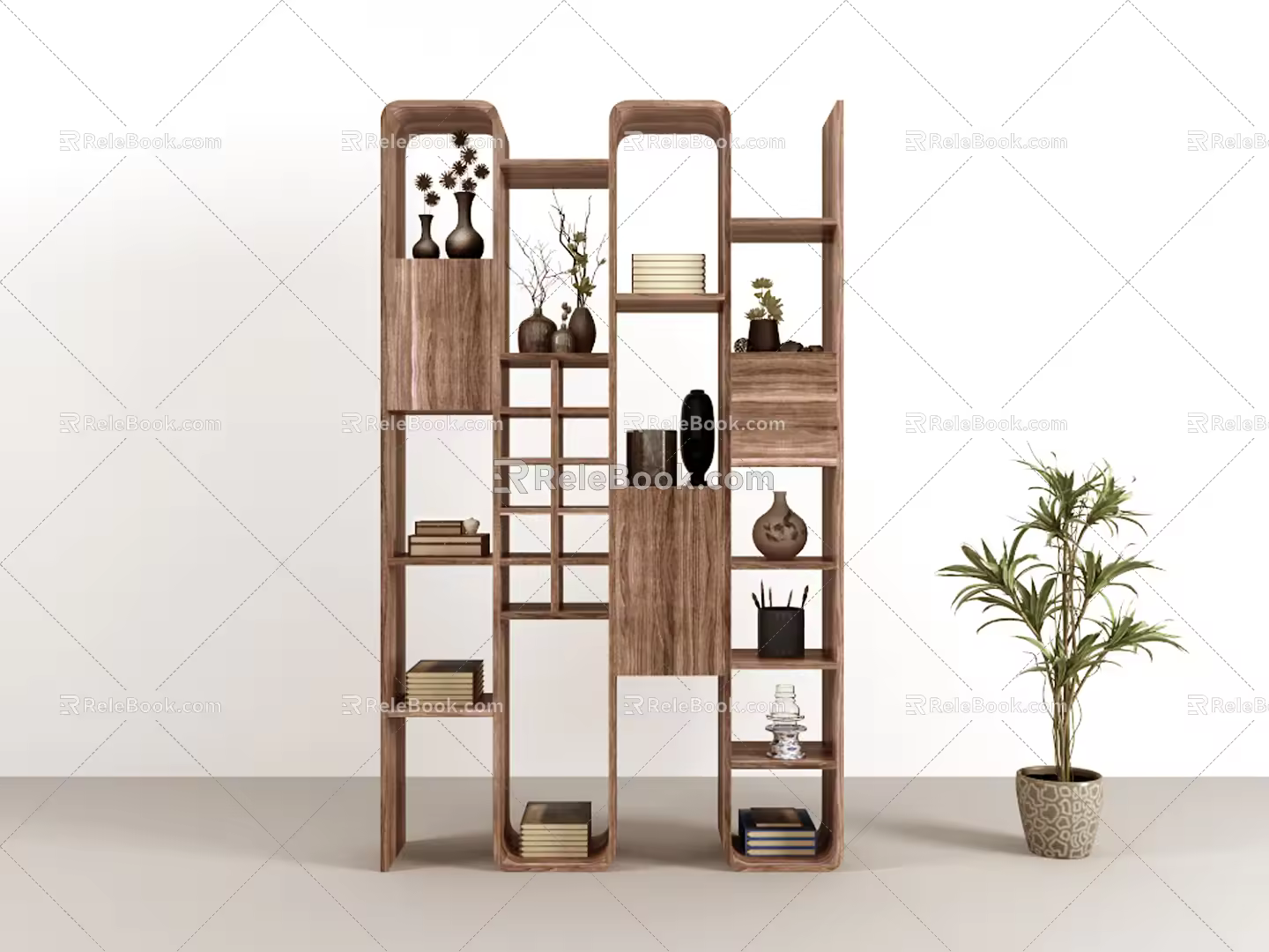 New Chinese Bookshelf 3d model