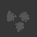 3D Rendered Shrubs With Green Leaves And Orange Flowers On Black Background
