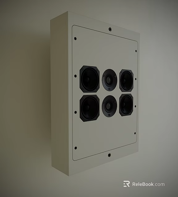 Wall Mounted Audio Speaker System With Six Speaker Drivers And Sleek Design For Home Use 3d model 