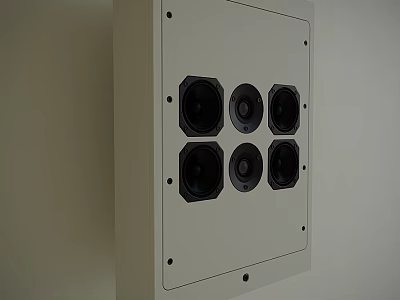 Wall Mounted Audio Speaker System With Six Speaker Drivers And Sleek Design For Home Use 3d model
