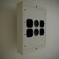 Wall Mounted Audio Speaker System With Six Speaker Drivers And Sleek Design For Home Use