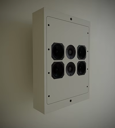 Wall Mounted Audio Speaker System With Six Speaker Drivers And Sleek Design For Home Use 3d model