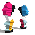Colorful Abstract Decorative Ornament Set With Geometric Color Blocks Modern Style Home Decor Accents