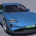 Blue Sports Car With Sleek Design And License Plate