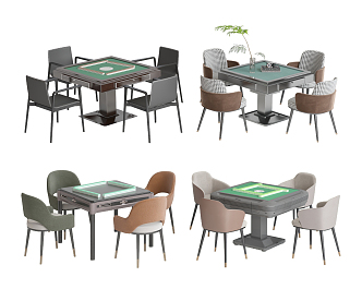 Modern Mahjong Table and Chair Mahjong Table Chess and Card Table 3d model