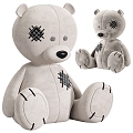 Modern Doll Bear Plush Toy 3d model