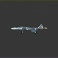 Detailed Blue And White Camouflage Fighter Jet Model With Cockpit And Wings