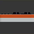 Orange Portable Computer With Green Screen Two Control Knobs And Interface Ports