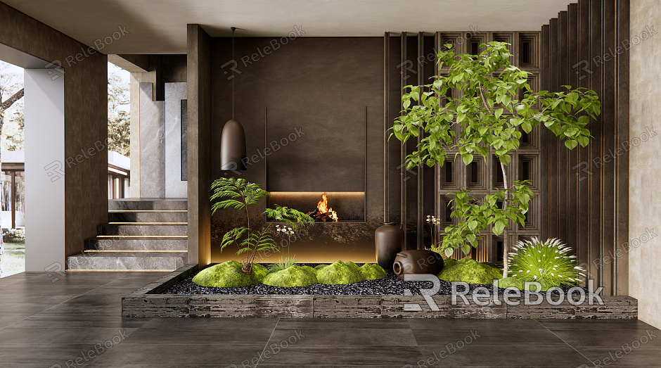 Silent landscape sketch indoor plant landscape landscaping model