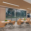 Modern Car Showroom Interior With Wooden Walls Marble Logo Wall Display Screens And Ceiling Lights