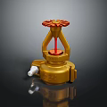 Golden Fire Sprinkler Head with Red Component and Brass Construction for Fire Safety Equipment