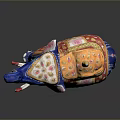 Colorful Decorative Elephant Sculpture With Intricate Howdah And Painted Patterns