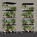 Multi Tier Metal Shelf Unit With Wheels For Indoor Potted Green Plants Decor