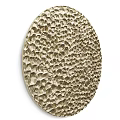 Circular Wall Decor with Textured Surface Golden Metallic Finish Modern Home Interior Decoration