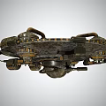 Vintage Sci Fi Circular Metallic Device Featuring Central Disc Blue Stripes And Mechanical Parts