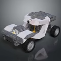 Futuristic Space Exploration Rover With Metallic Structure Large Wheels And Advanced Design 3d model