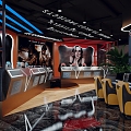 Light Luxury Internet Cafe Internet Cafe 3d model