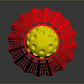 Plastic Badminton Shuttlecock With Yellow Top And Red Base Sports Equipment Design