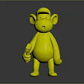 Purple Monkey Game Character With Red Hat Yellow Face Hands And Hammer