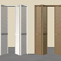 Modern White And Brown Louvered Folding Doors For Home Interior Design