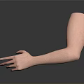 Lifelike Human Arm Models Suspended on Black Background with Clear Reflections 3d model