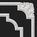 White Decorative Border Featuring Intricate Carvings And Curved Design For Home Decor