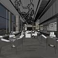 Modern reception area Sales office Reception area 3d model