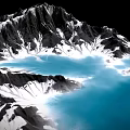 Breathtaking Scenery Of Majestic Snowy Mountain Peaks Surrounding Crystal Clear Blue Lake