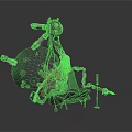 Advanced Mechanical Equipment with Robotic Arms Spherical Body Sensor Components and Industrial Sci Fi Style