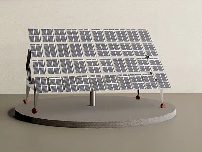Public Facility Solar Panels Renewable Energy System With Mounting Frame And Platform 3d model