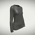 Dark Gray Long Sleeve Plain Top for Kids Comfortable Basic Wear