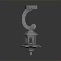 Classical Decorative Stone Pillar With Hexagonal Base And Curved Lantern Detail