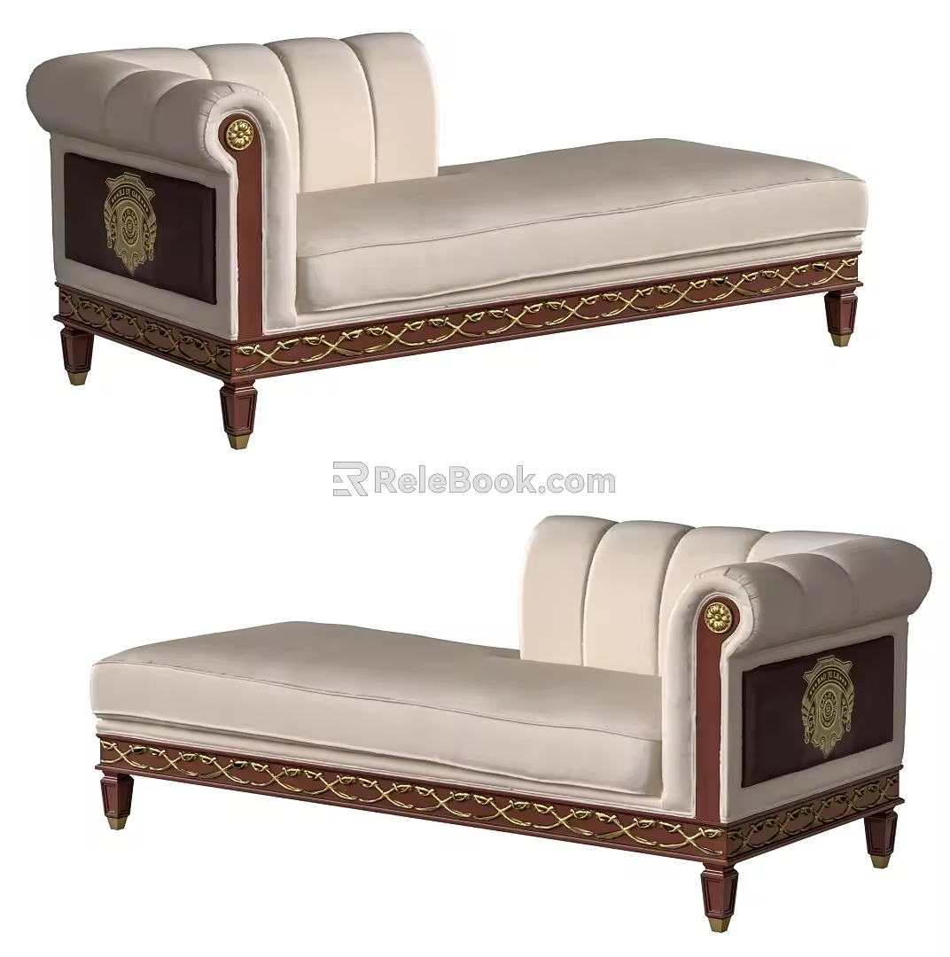 bed end stool 3d model
