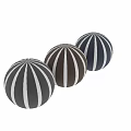Navy And White Striped Sphere With Horizontal Lines And Textured Surface 3d model