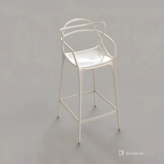 Modern White Leisure Chair With Metal Frame Armrests Sleek Seat And Contemporary Design 3d model 