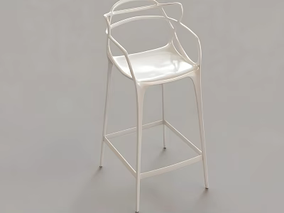 Modern White Leisure Chair With Metal Frame Armrests Sleek Seat And Contemporary Design 3d model