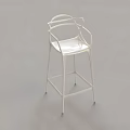 Modern White Leisure Chair With Metal Frame Armrests Sleek Seat And Contemporary Design