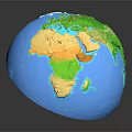 Realistic Globe Model With Blue Ocean Green Continents And Yellow Landmasses