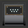 Futuristic Tech Device With Metallic Casing Blue Orange Panels And Display Screen