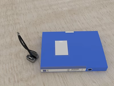 Hinged Door Hardware Kit With Black Hinge And Blue Packaging Box 3d model