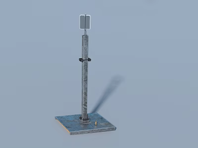 Industrial Equipment with Square Metal Base Vertical Pole and Top Panel 3d model