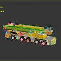 Yellow Heavy Duty Crane Truck With Extended Boom And Wheels