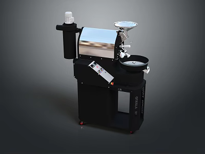 Professional Computer Machinery with Black Body Silver Components White Top Unit and Mobile Wheel Base 3d model
